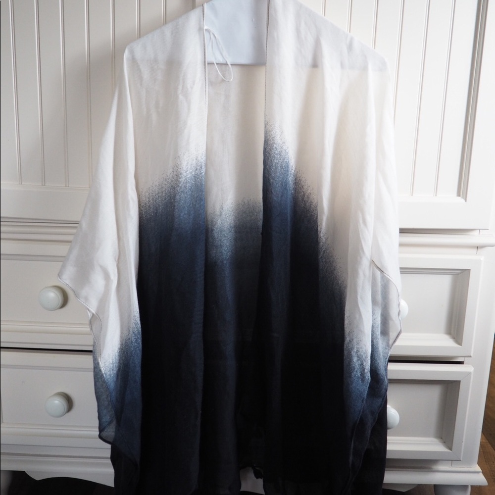 Blue and white kimono